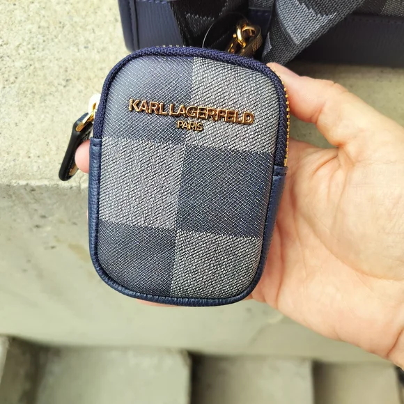 Karl Lagerfeld Blue Checkered Women's Bag - Picture 3 of 3